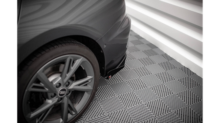 Splitter Audi S3 8Y Tył Boczne Street Pro Black + Gloss Flaps