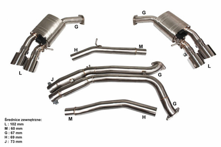 CatBack Exhaust System Audi S4 B9 3.0T Active