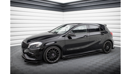 Diffuser Mercedes-Benz A W176 Facelift Side Skirts Street Pro Black + Gloss Flaps