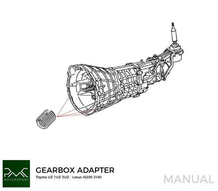 Adapter skrzyni biegów Toyota / Lexus V8 UZ 1UZ 3UZ - Toyota Altezza / Lexus IS200 J160 Aisin AZ6 (first gen.)