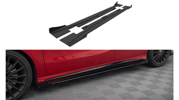 Diffuser Mercedes-Benz A W176 Facelift Side Skirts Street Pro Black + Gloss Flaps