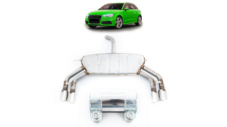 Exhaust Muffler Silencer suitable for AUDI A3 (8V) Sportback 2013-2019