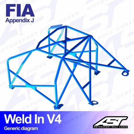 Roll Cage FIAT 124 4-doors Sedan WELD IN V4