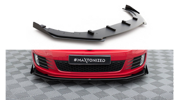 Splitter Volkswagen Golf VI GTI Front Racing Durability v.3 + flaps Black-Red