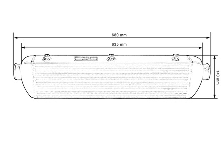 Intercooler TurboWorks 550x140x65 wejście 2,25" Bar and Plate Czarny