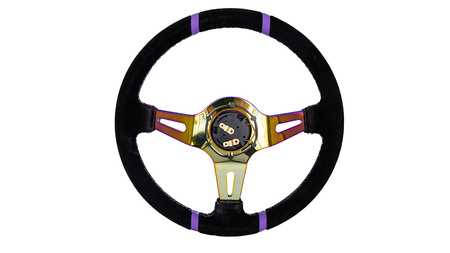 Steering wheel SLIDE 350mm offset:90mm Suede NeoChrome