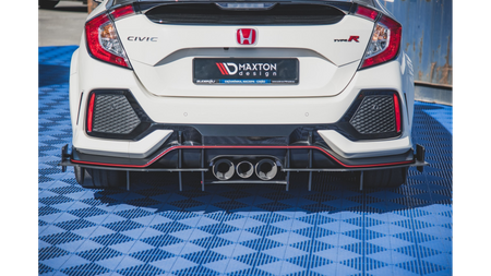 Diffuser Honda Civic X Type-R Rear Valance + Flaps Black-Red Racing Durability
