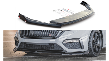 Splitter Skoda Octavia IV RS Front v.2 + flaps Gloss Black