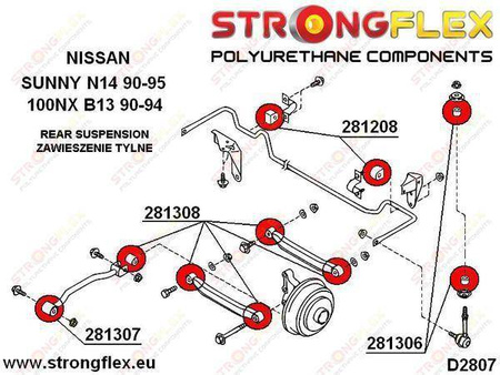 Outer arm to hub bush and inner track arm bush SPORT