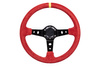 Kierownica Pro 350mm offset:80mm Zamsz Red