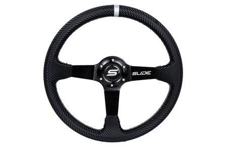 Steering wheel SLIDE 350mm offset:90mm Carbon Silver Strip