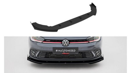 Splitter Volkswagen Polo GTI Mk6 Facelift Front Street Pro Black + Gloss Flaps