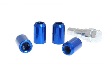 Nakrętki przelotowe M12x1,5 L:32mm Niebieskie