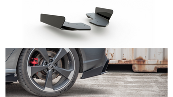 Splitter Audi RS3 8V Sportback Rear Side Racing Durability Black + Gloss Flaps