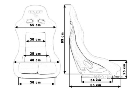 Fotel sportowy GTR Large Welur Bride Czarny