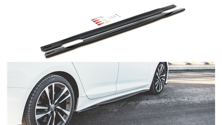 Diffuser Audi A5 F5 Facelift S-Line Side Skirts Gloss Black