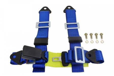 Racing seat belts 4p 2" Blue - E4