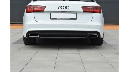 Splitter Audi A6 C7 Facelift Avant S-line Tył Środkowy Gloss Black