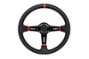 Kierownica Pro 350mm offset:80mm Skóra Black