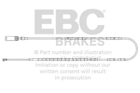 EFA137 - Czujnik zużycia klocków hamulcowych EBC Brakes BMW | 1 Series (E81)(118) | 1 Series (E81)(120) | 1 Series (E81)(123) | 