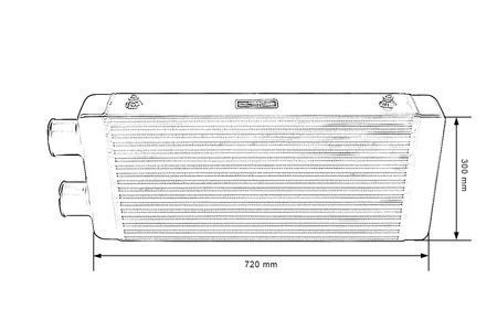 Intercooler TurboWorks 600x300x100 jednostronny Czarny