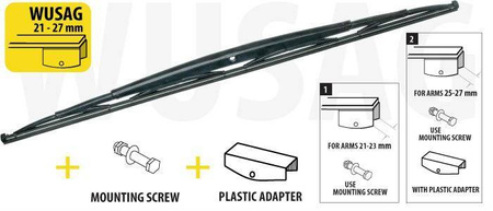 Frame type bus silicon wiperblade screw type 800 mm