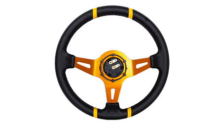 Kierownica Pro 350mm offset:80mm Skóra Black