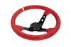 Kierownica Pro 350mm offset:80mm Zamsz Red