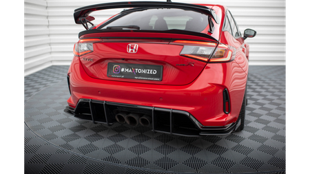 Splitter Honda Civic XI Type-R Rear Side Street Pro Black + Gloss Flaps