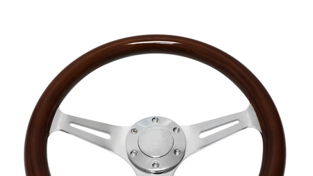 Steering wheel 350mm Wood Silver