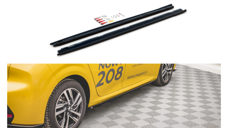 Diffuser Peugeot 208 II Side Skirts Gloss Black