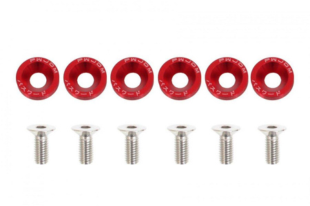 Decorative screws washers M8x1.25 15mm JDM Red