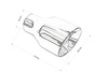 Exhaust Tip 102mm enter 60mm Polished