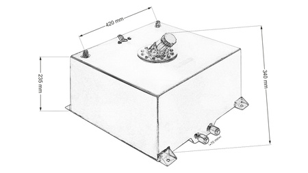 Fuel tank 50L TurboWorks with filler and sensor