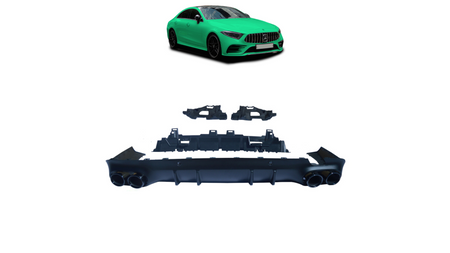 Diffuser Mercedes-Benz CLS C257 Rear with Pipes black