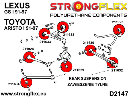 Rear suspension bush kit