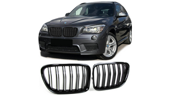 Grill BMW X1 E84 podwójne żeberka Gloss Black