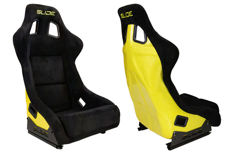Racing seat SLIDE KS2 Premium Black Welur & Yellow Glitter