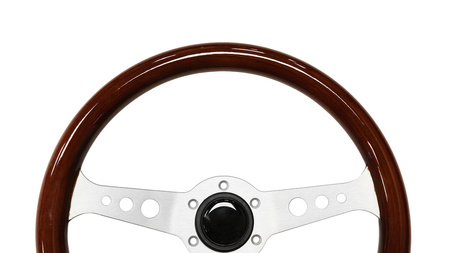 Steering wheel 350mm Wood Silver