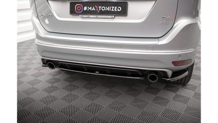 Splitter Volvo XC60 R-Design I Facelift Rear Central Gloss Black