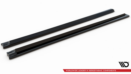 Side skirts Diffusers V.1 Audi Q8 S-line / SQ8 Mk1 Gloss Black