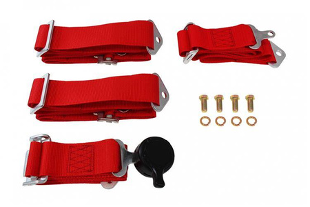 Racing seat belts 4p 2" Red - Quick