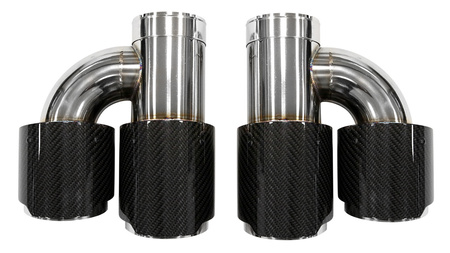 Exhaust Tip 101mmx2 enter 70mm Carbon Gloss Set
