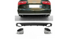 Diffuser Audi A6 C7 Rear with Pipes