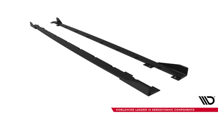Side Skirts BMW 1 F70 Street Pro Black-Red + Gloss Flaps