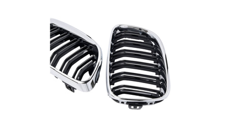 Grill BMW 2 F22 F23 podwójne żeberka Chrome & Black
