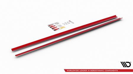 Diffuser Volkswagen Polo VI GTI Side Skirts Red