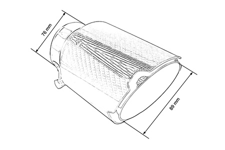 Exhaust Tip 89mm enter 76mm Carbon Gloss