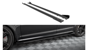 Diffuser Audi RS6 C6 Side Skirts Street Pro Black-Red + Gloss Flaps