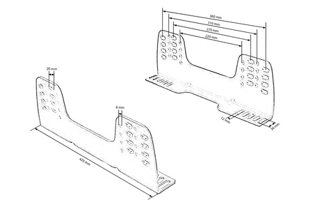 Reinforced Aluminum Seat mount FIA